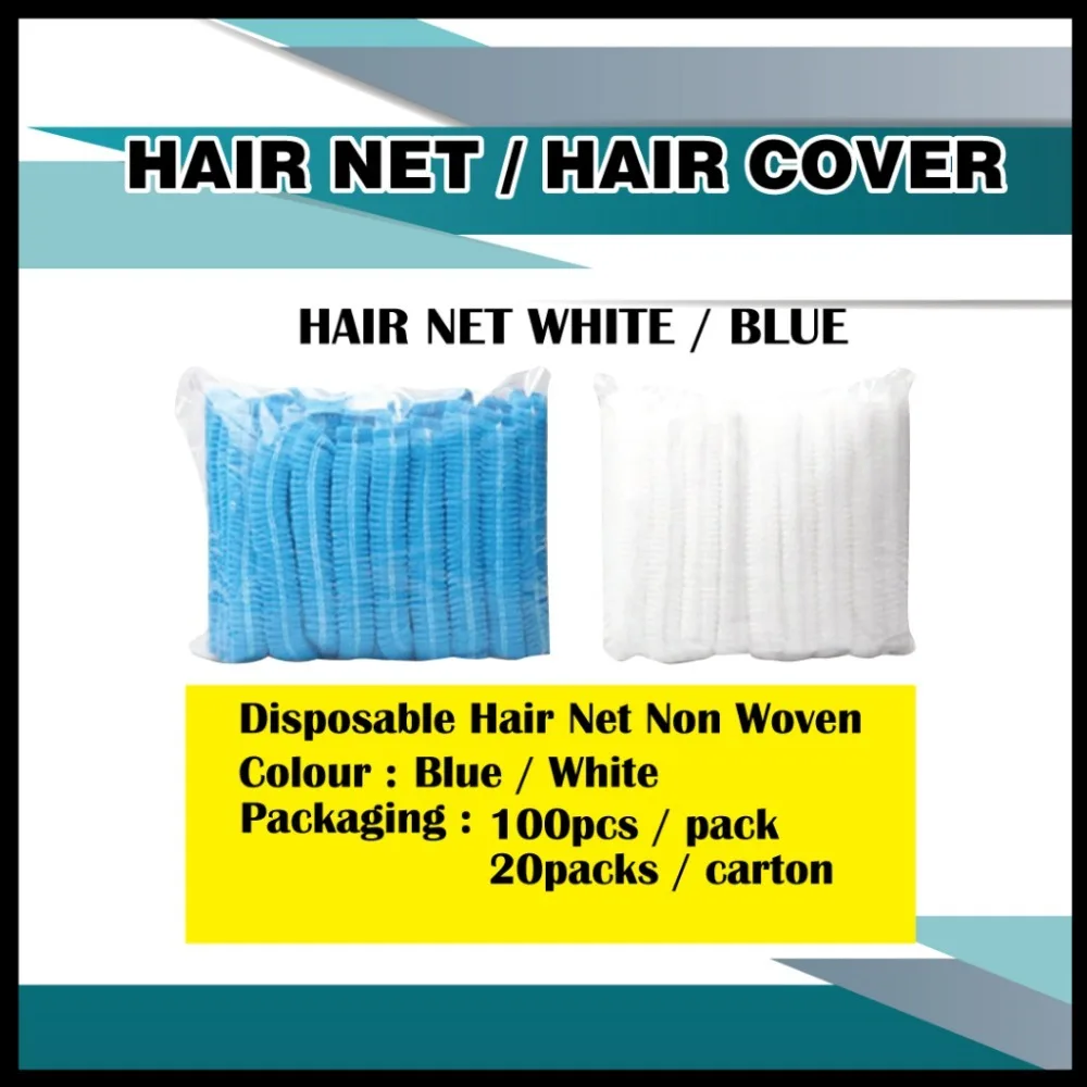 Disposable Hair Net blue white Premium (100pcs)/ 21\