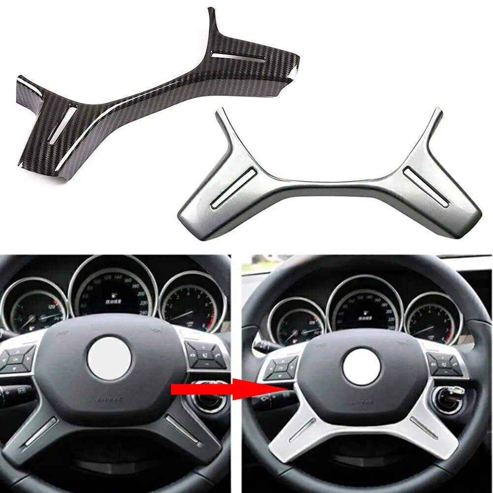 

For Mercedes Benz ML GL GLS W166 W204 W212 W463 2012-2015 Car Steering Wheel Frame Trim Center Button Cover Panel Sticker