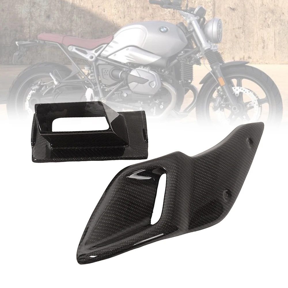 

Intake Shorter Pipe Cover Carbon Fiber Side Protector Heat Shield Decorator Motorcycles Accessories For BMW R NINE T 2015-2022