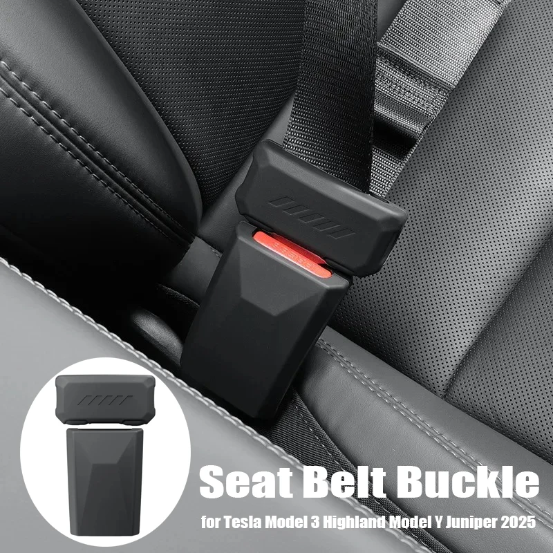 

Защитный чехол для пряжки ремня безопасности Tesla Model 3 Highland, Model Y Juniper 2025, силиконовый, универсальный, для всех моделей автомобилей
