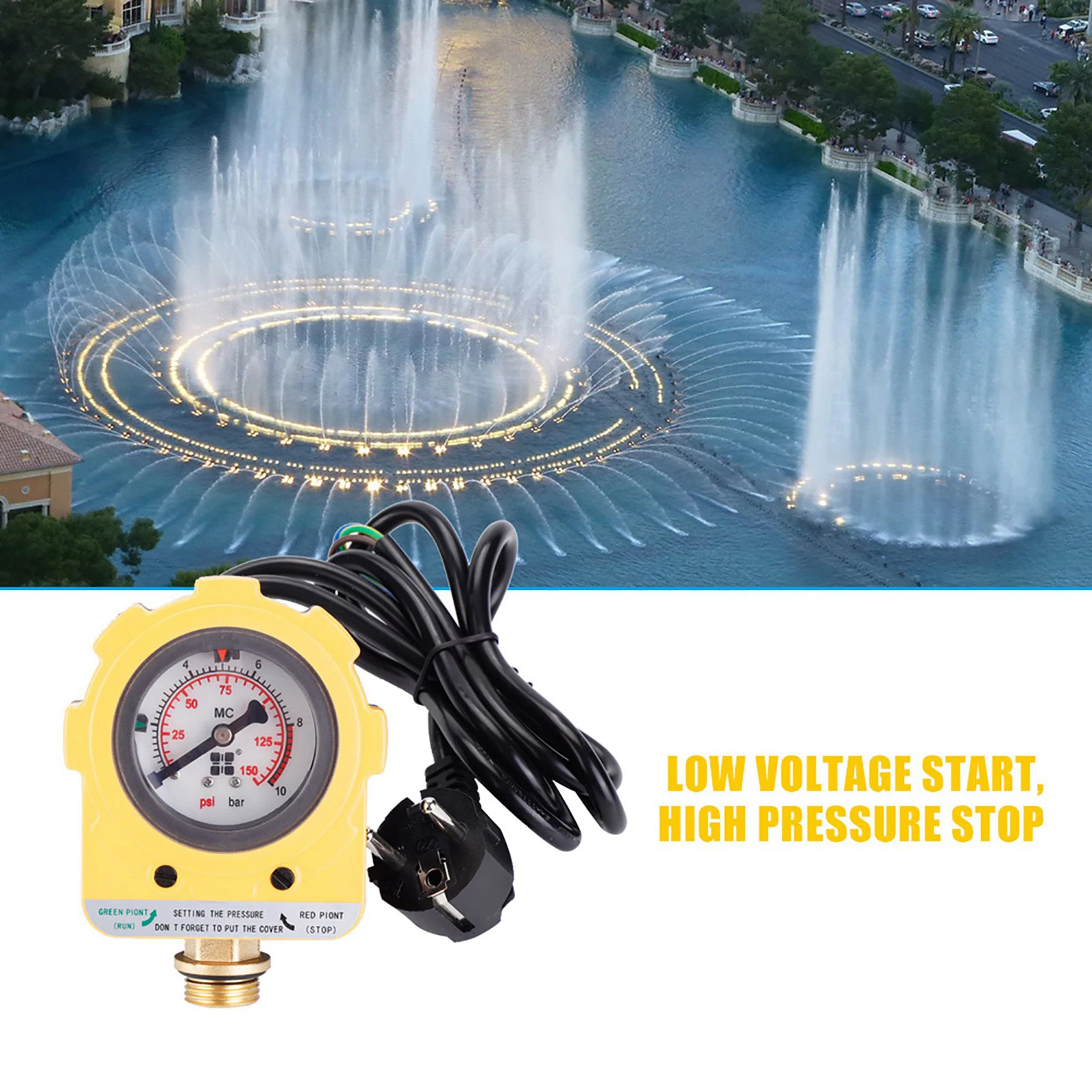 

10 Bar Pressure Controller Unit Electronic Switch Durable High Quality Easy Using New Pump Replacement Parts for Water Pump