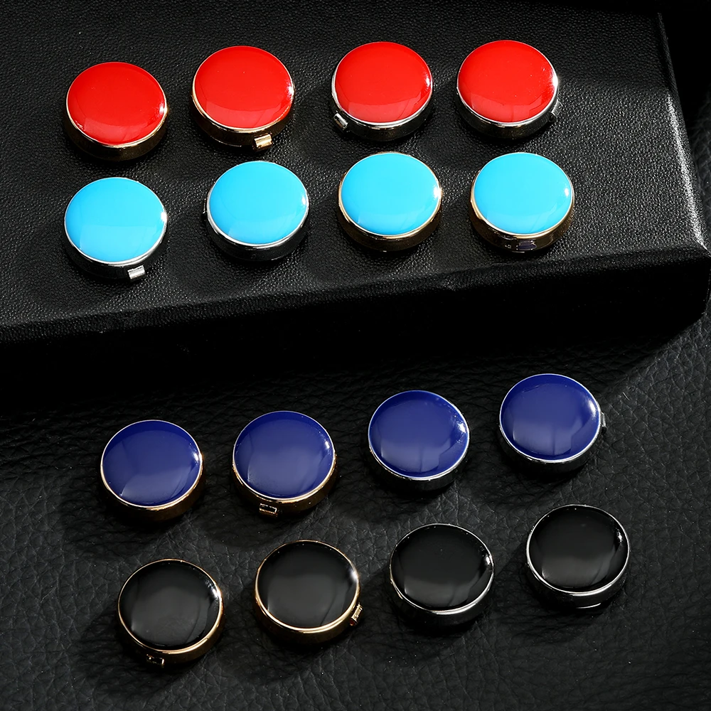 2Pcs/Set Blank Red Blue Black Button Cover Clasp For Suit Shirt Blouse Sleeve Button Decoration
