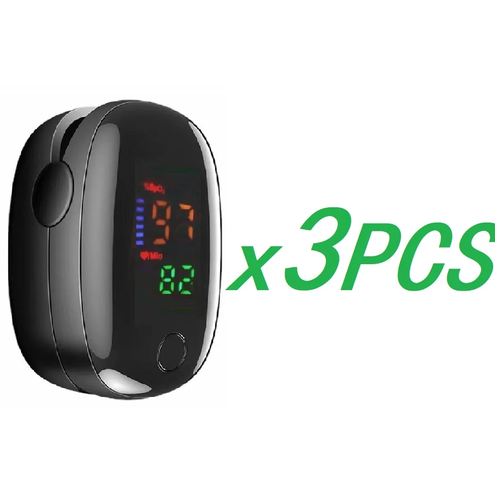 

1/3pcs LED Fingertip Oximeter Heart Rate Monitor Finger Clip Blood Oxygen Saturation Pulse Monitoring Pulsometer For Baby Adult