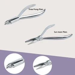 Aço inoxidável alicate ortodôntico dental, três alicate Prong, Bend Form, Arch Wire Tool, Sun e Moon Alicate, Odontologia e Clínica Suprimentos