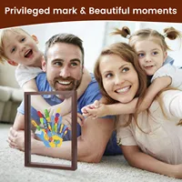 DIY Family Handprint Kit Baby Handprint and Footprint Keepsake Frame Set DIY Craft Wooden Frame with Acrylic Paint for Present 4