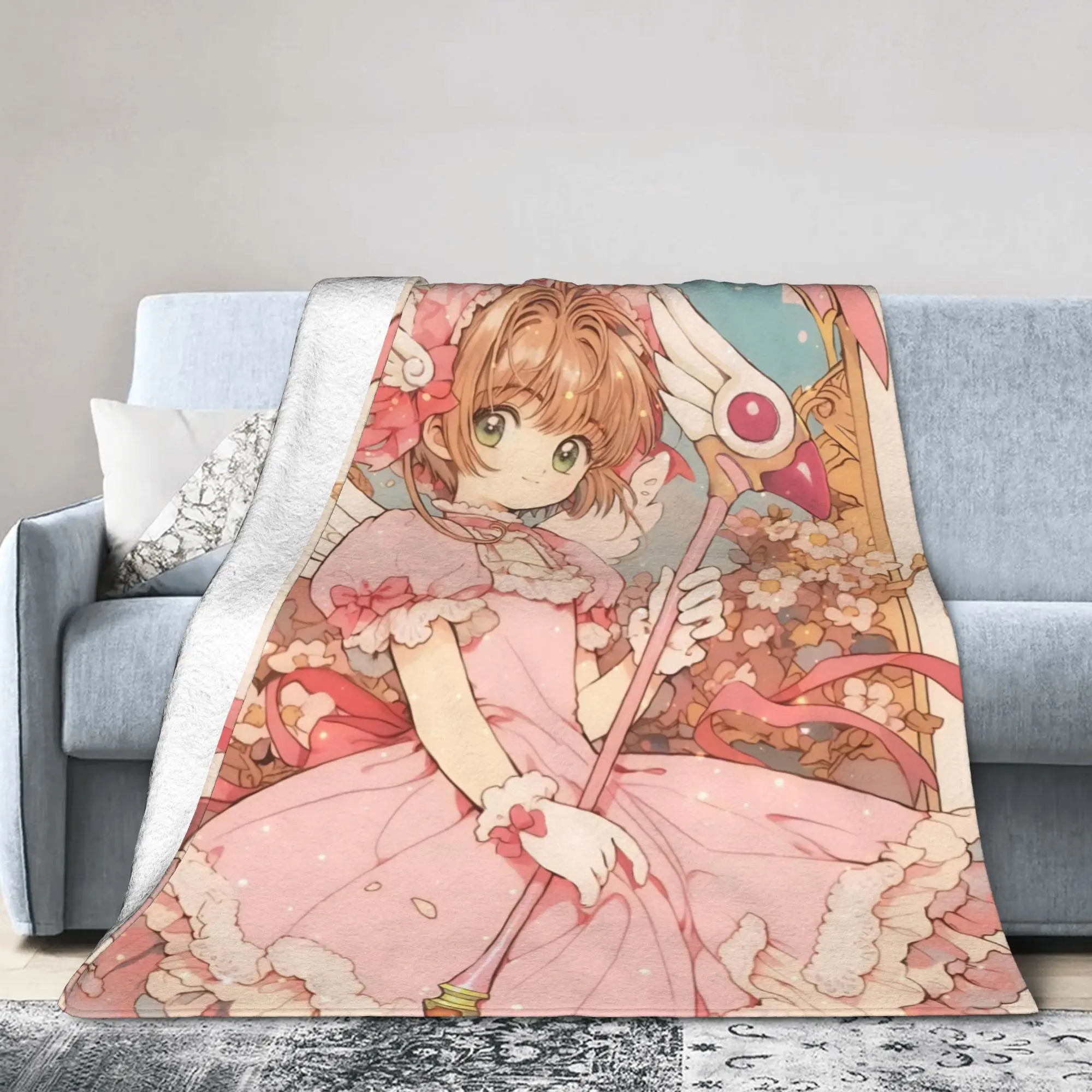 Cardcaptor Sakura Kero Blanket Velvet  Winter  Multi-function Super Soft Throw Blanket for Bed Outdoor Bedding Throws
