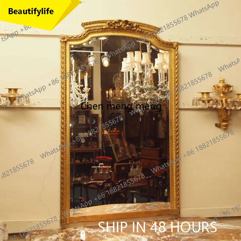 

A38 Irregular floor mirror French palace-style luxury dressing mirror Home cloakroom Full body fitting mirror
