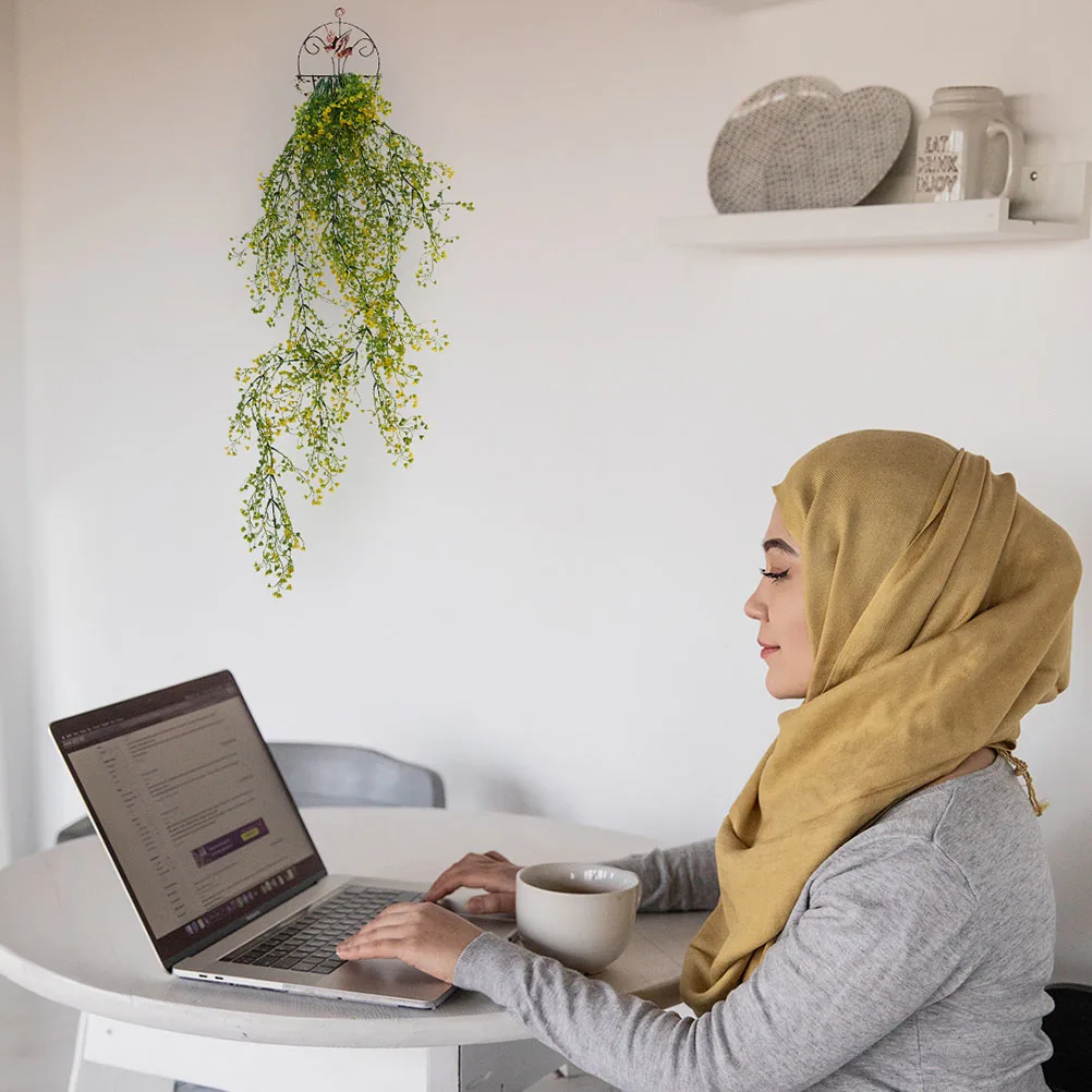 

2pcs Artificial Artificial Plants Wedding Faux Hanging Plants Simulation Plastic Home Decor Vines Garden