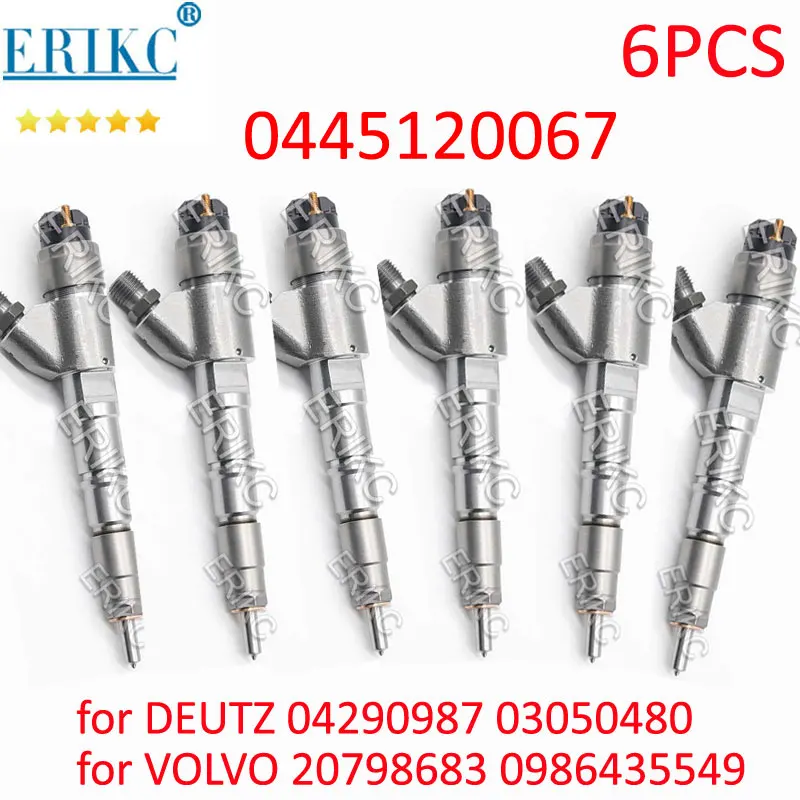 

6PCS 0445120067 Diesel Injector Set 0 445 120 067 0986435549 Fuel Nozzle 04290987 7420798683 For Volvo Excavator D6D Engine