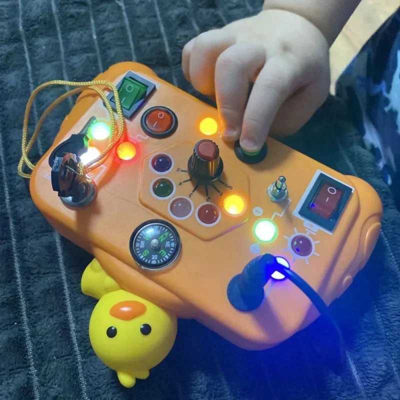 Led Busy Board Machine, Baby Light up Toys, Early Education Puzzle Activity Board Sensory CognitiveToys with Switch Light