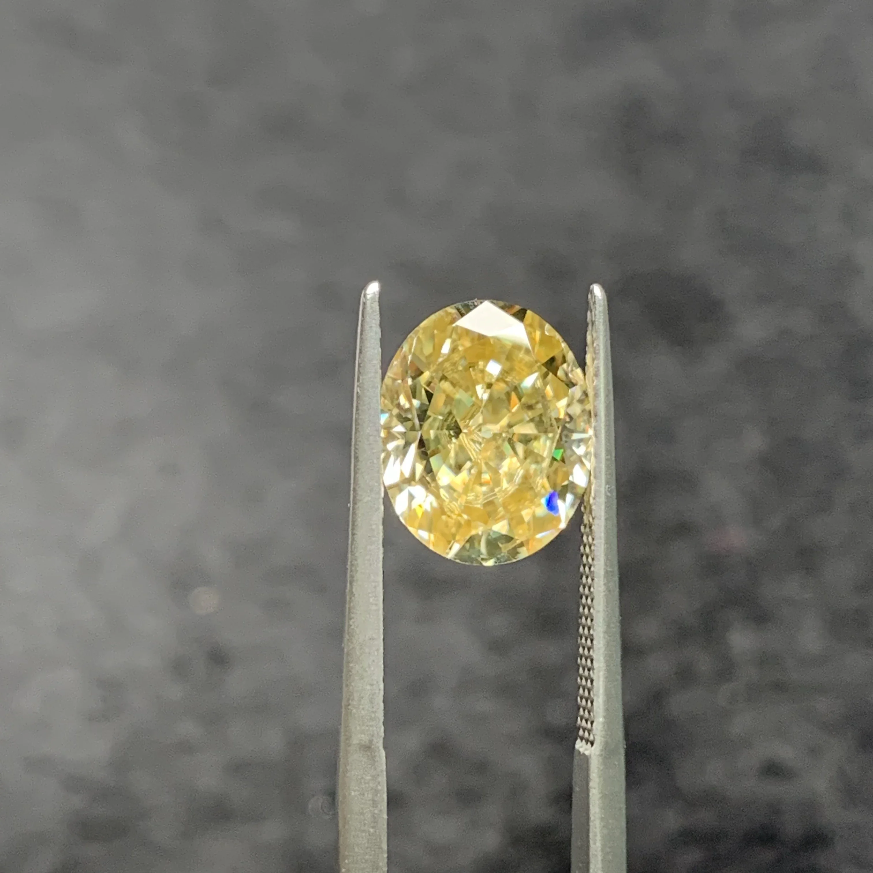 YanYao Jewelry New yellow moissanite oval ice chip cut loose stone for jewelry making