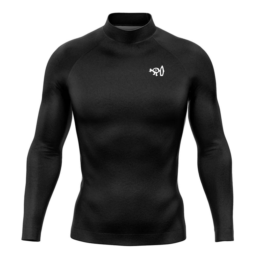 Surf Simply Men Rashguard Koszulka z długim rękawem Czarna koszulka do pływania z ochroną UV Nurkowanie Rash Guard Surfing Strój kąpielowy Beach Surf T-shirt