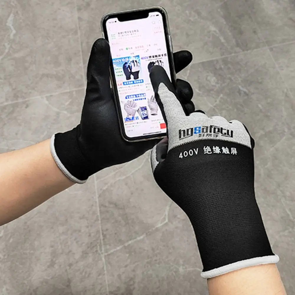 Work Safe Gloves Ultrathin Electrician Insulating Gloves Withstanding Voltage 400V/500V Rubber Touch Screen Insulation Glove