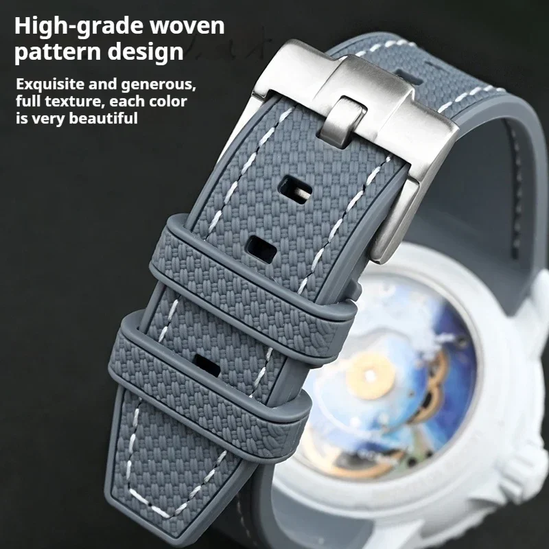 Liquid Silicone Strap Watch Band for Swatch X Blancpain Fifty Fathoms Sport Waterproof Replace Bracelet for Ocean of Storms 22mm