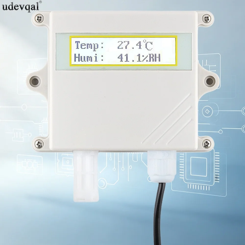 Wall-mounted Temperature Sensor Humidity Transmitter 12～24V DC -30～70℃ 0～100%RH RS485 4-20mA 0-5V 0-10V Output Signal