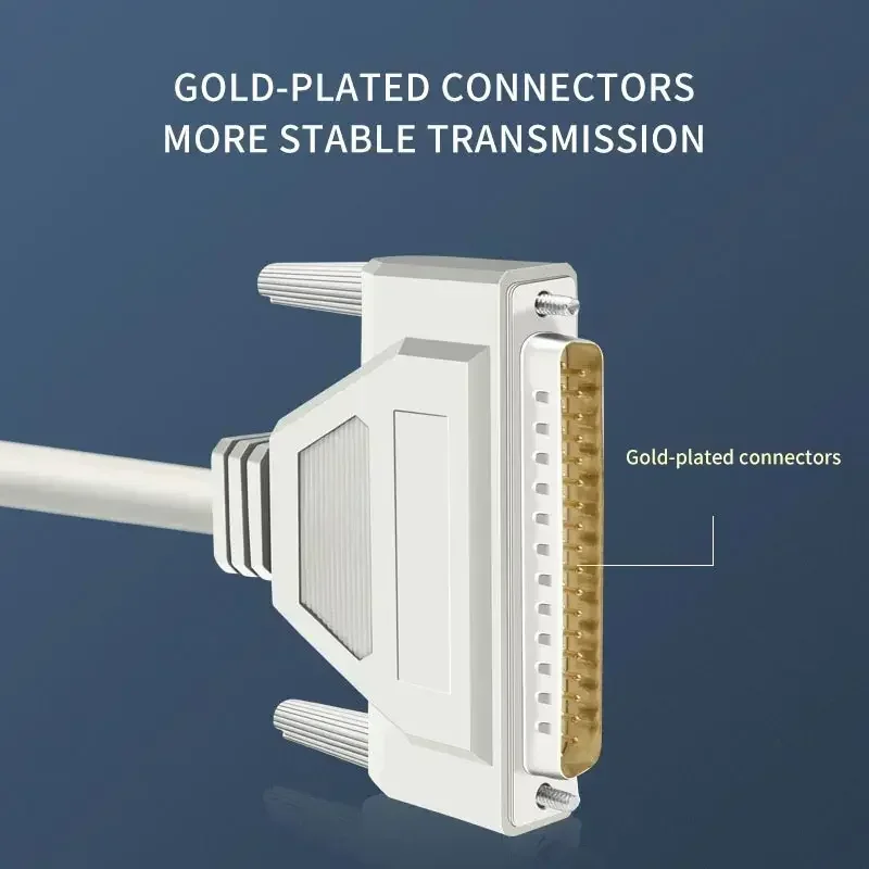 DB37 Male to Female Extension Cable 2 Row 37 Pin Data Cord db37 High-speed Shielded Connection Wire Line for Computer Scanner