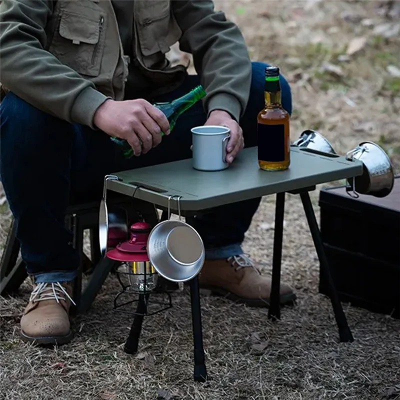 

THIVN-Adjustable Height Picnic Folding Aluminum Alloy Table-Foldable Camping Table Outdoor Gear For Beach For Camping Desks