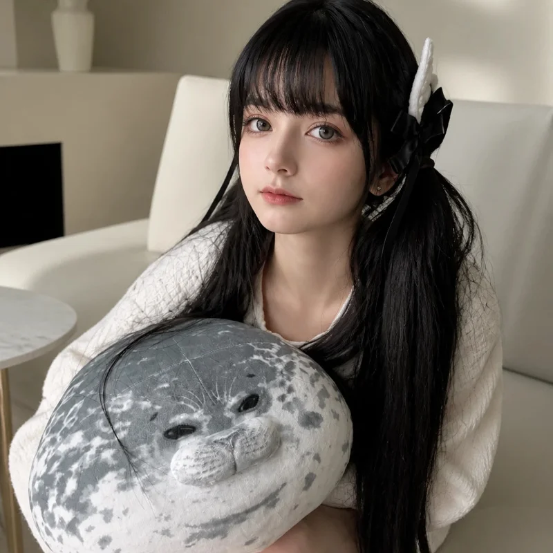 New Spot Simulation Seal Pillow Plush Toy Ugly Doll Doll Indoor Decoration Sofa Pillow Home Decoration Holiday Souvenirs.
