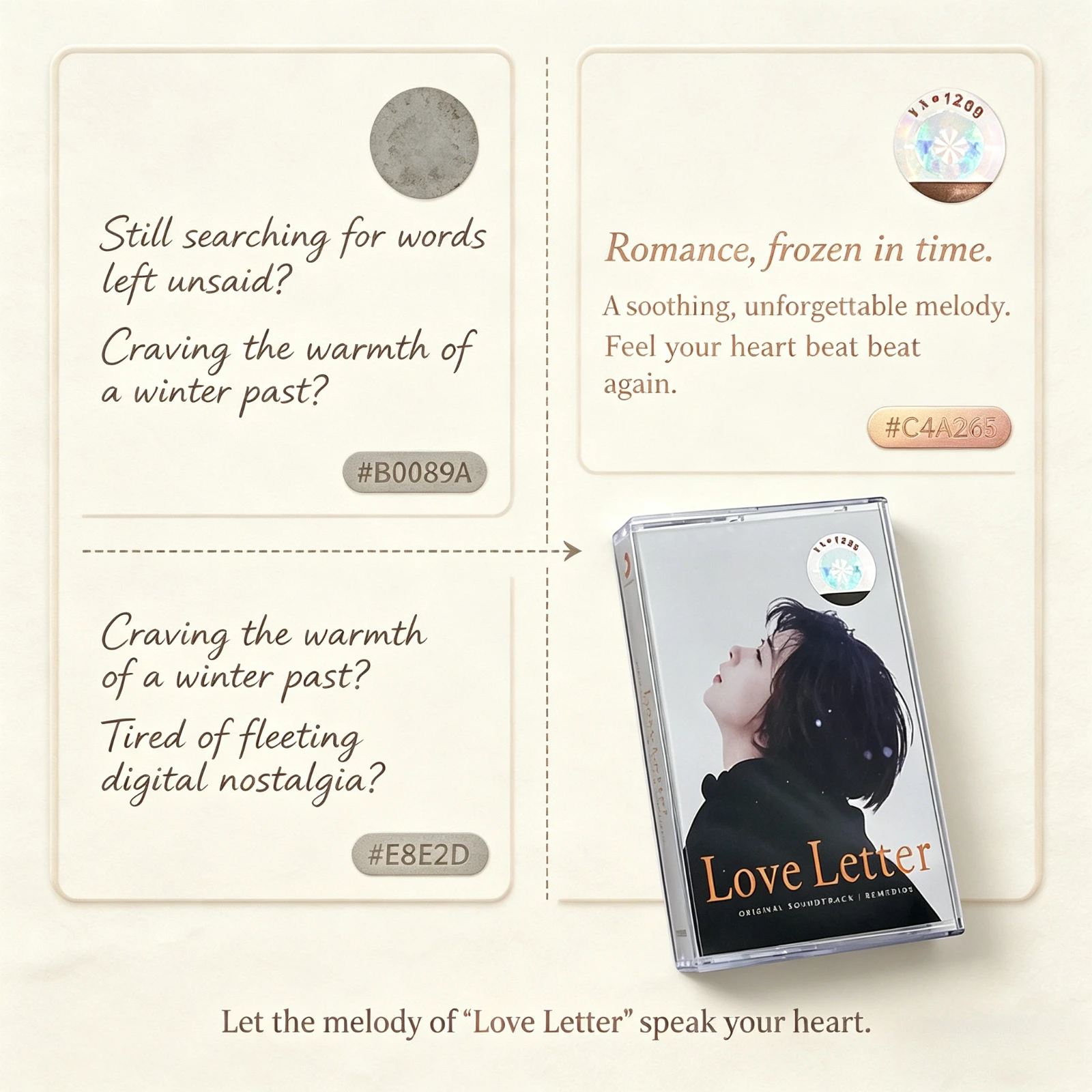 Love Letter OST Cassette Tape with Movie Photo Booklet Transparent Case Retro Collectible Gift for Fans view 4