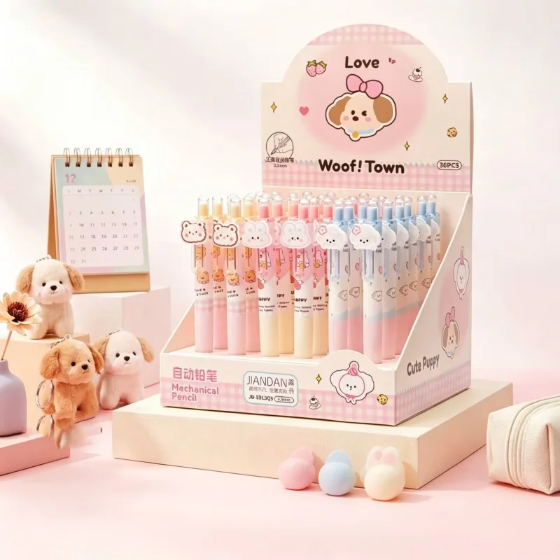 36pcs/lot Kawaii Rabbit Bear Dog Mechanical Pencil Cute 0.5MM/0.7MM Drawing Writing Automatic Pen School Office Supplies