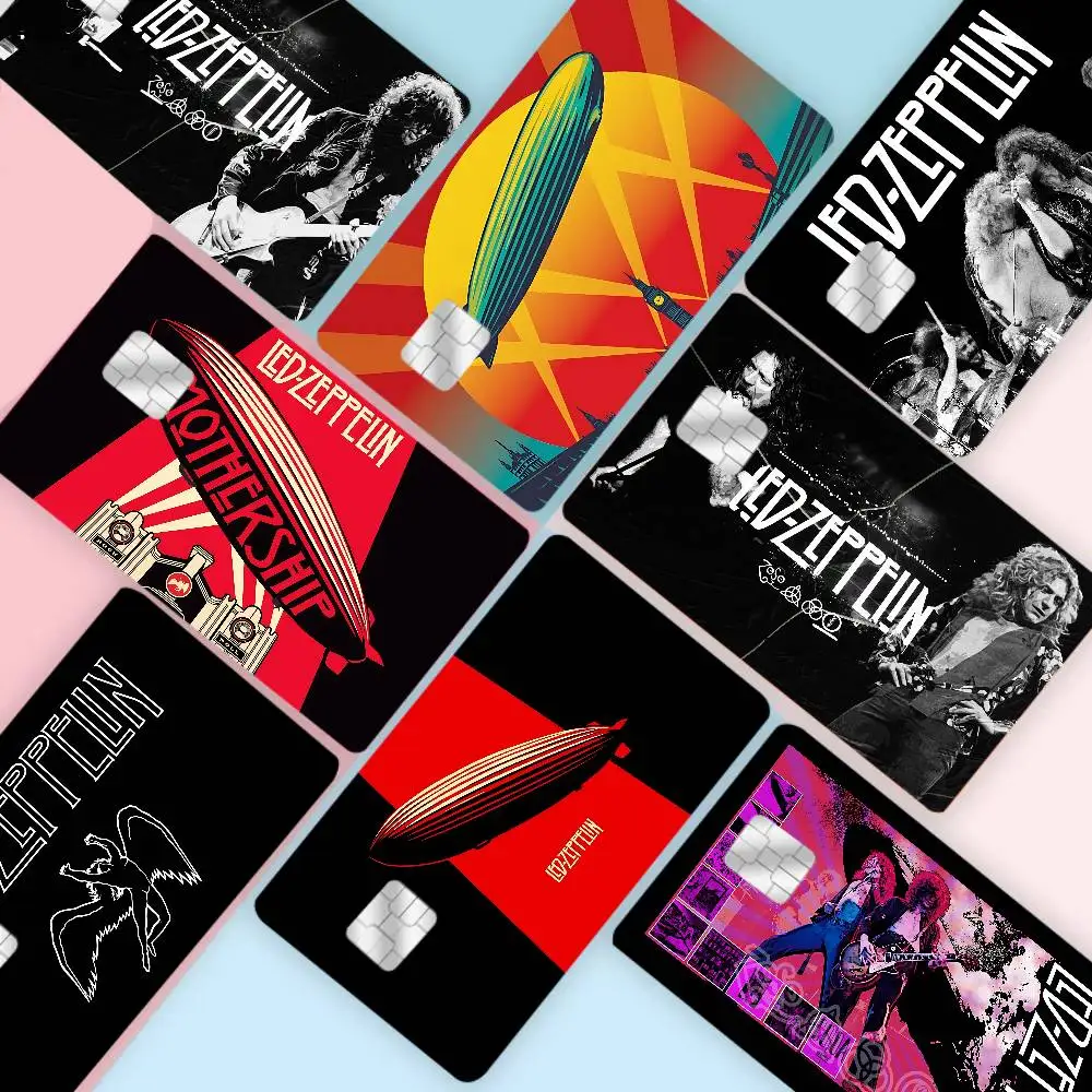 Vinilo Adhesivo Decorativo con Diseño de la Banda de Rock Led Z-Zeppelin para Tarjetas de Crédito y Débito con Chip Pequeño y Grande