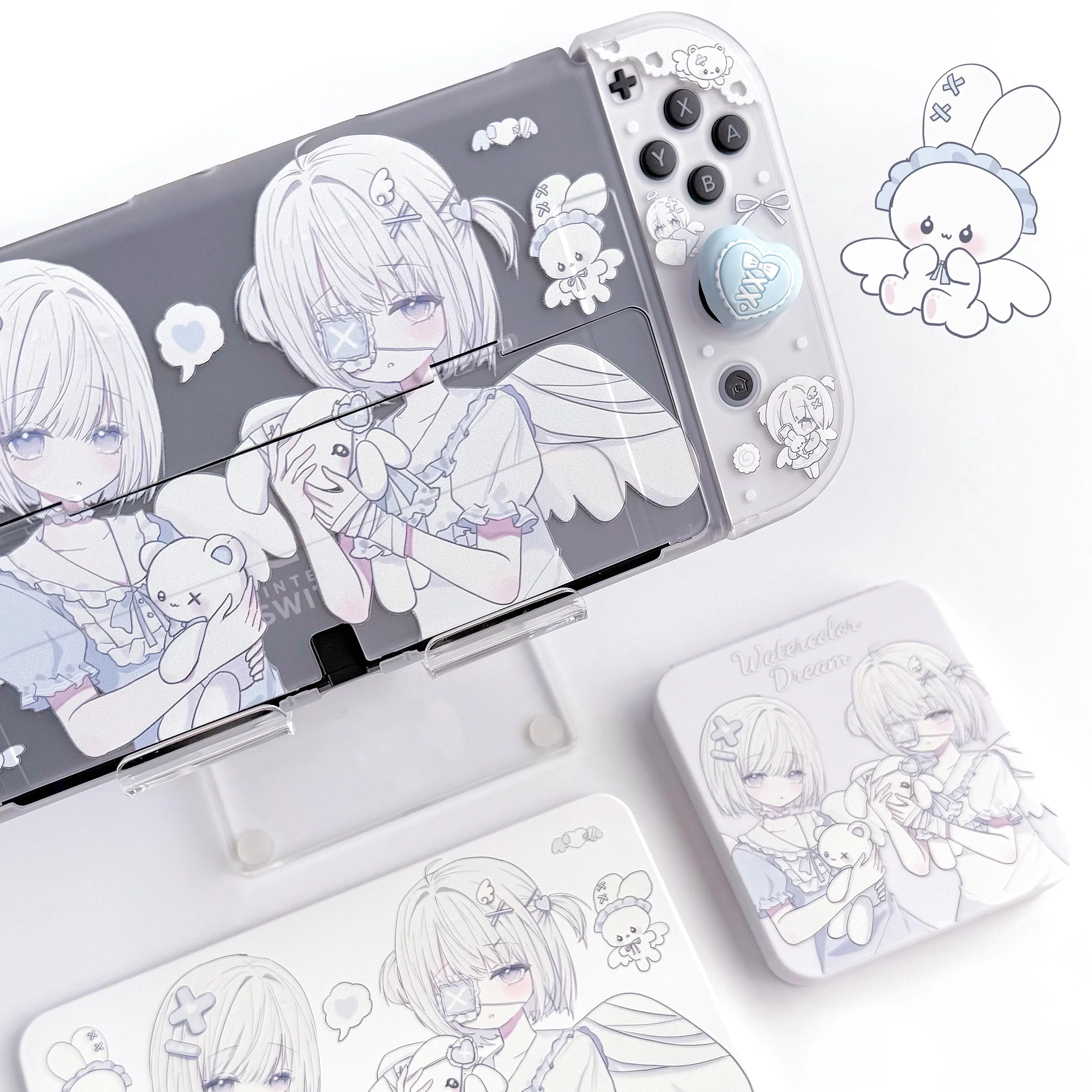 オリジナルの双子姉妹用ゲーム機ケース、switch保護カバーに適しています。