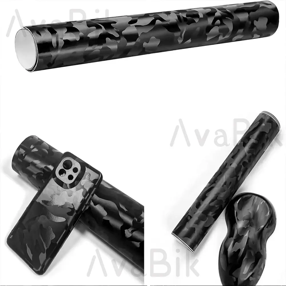 30/50cm PVC High Quality Matte Spectral Black Sticker Camouflage Vinyl Wrap Film Car Styling Interior Body Sticker With Air Rele