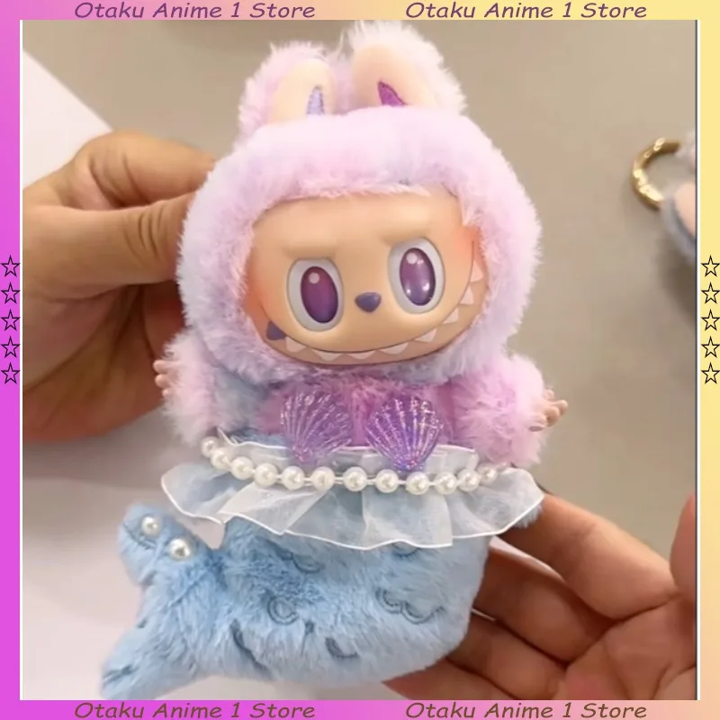 

New Labubu 3.0 Doll Clothes Cute Merman Outfits Mermaid Tail Doll Accessories Mini Plush Doll Clothing Beach Vacation Style