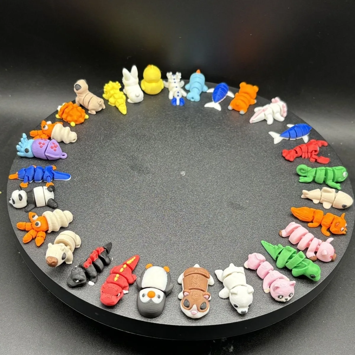 20/30/50Pcs 3D Printed Small Toy Animal Model Joint Movable Cartoon Animal Figurine Ornament Sets Home Office Desktop Decoration