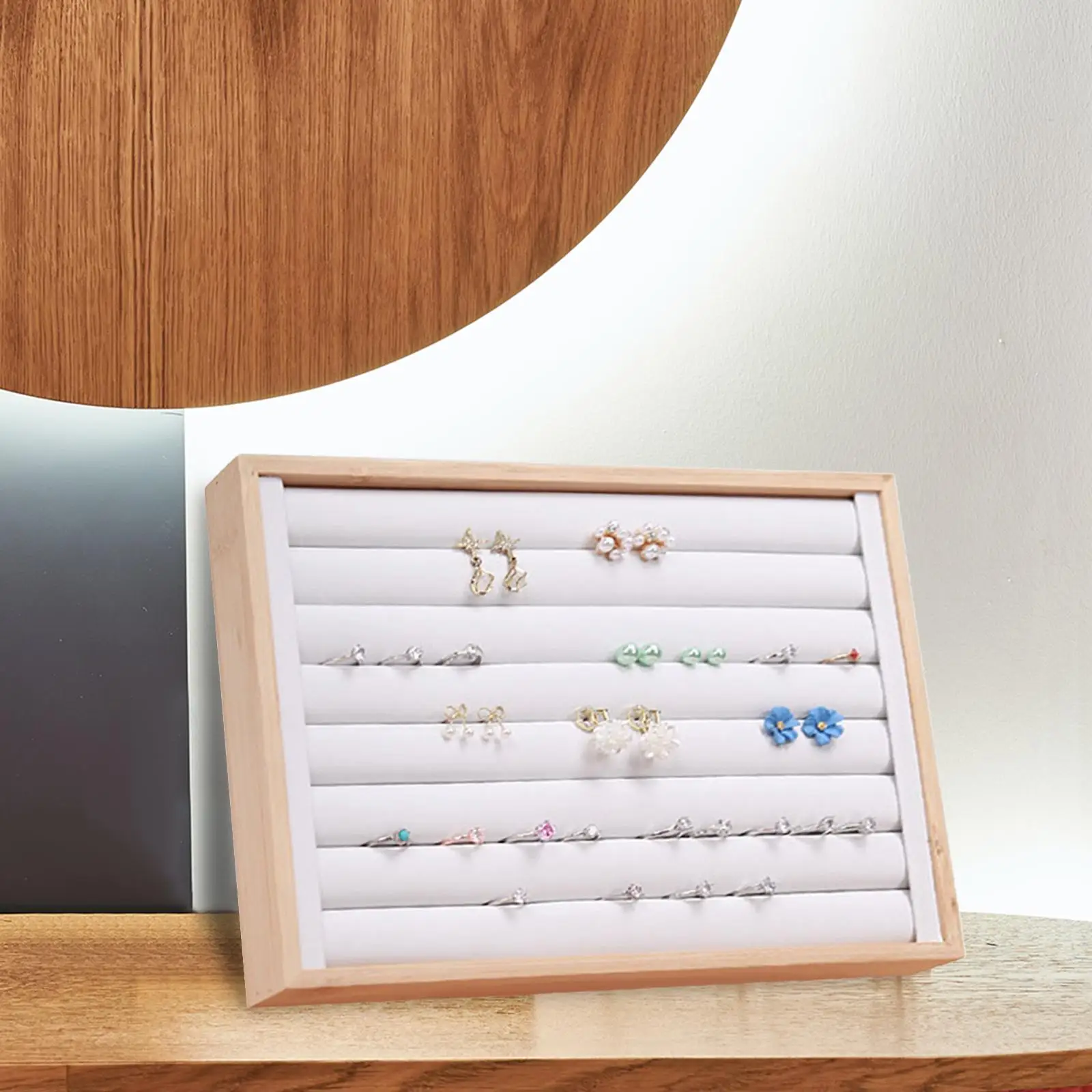 Jewelry Tray Organizer Storage Box Fashion Ring Organizer Stand Earring Display Holder for Living Room Cabinet,Cufflink,Girls