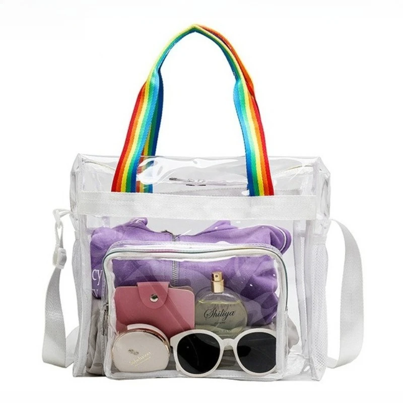 

New Hot-selling Transparent PVC Handbag Fitness Storage Bag Summer Large-capacity Waterproof Swimming Beach Bag