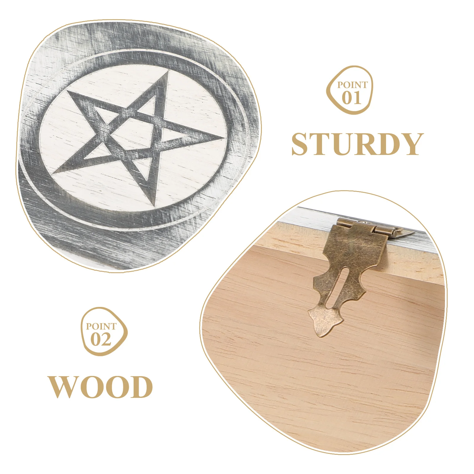 

Wooden Jewelry Box Durable Retro Style Treasure Case for Earrings Hairpins Storage ganizer Lightweight Wood Container