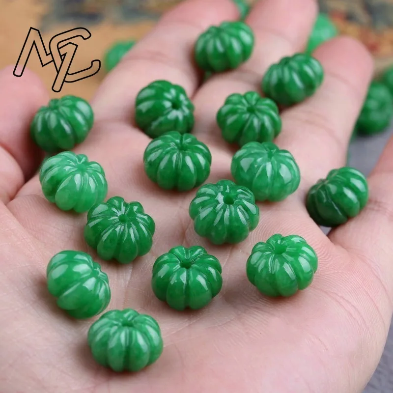 10pc Natural Emerald Red Jade Pumpkin 14mm Beads Bracelet Adjustable Bangle Jewellery Accessories Hand-Carved Man Luck Amulet - Image 4