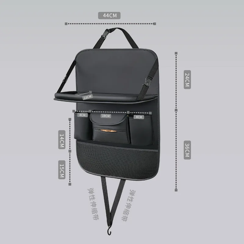 Auto-Rücksitz-Aufbewahrungstasche aus Leder, Rücksitz-Aufbewahrungsbox im Tischstil, hängende Tasche für die Autositzlehne, schmutzabweisende Matte – Detail 3