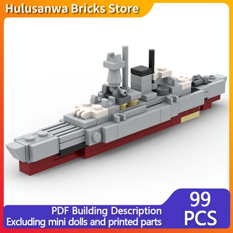 

WW2 военная миниатюрная модель линкора MOC, строительные кирпичи, военное оборудование, модульные технологии, подарки, праздник, сборка, детская игрушка