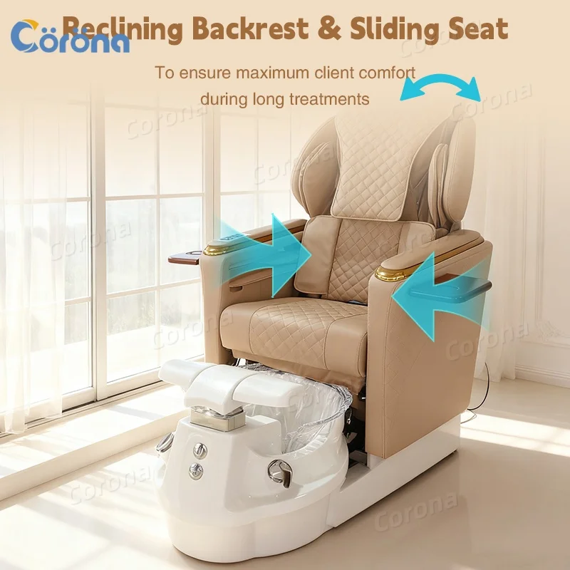 Spa Nail Salon Pedicure Chair Pedicure Platform With Bowl And Chair Whirlpool Spa Pedicure Chair