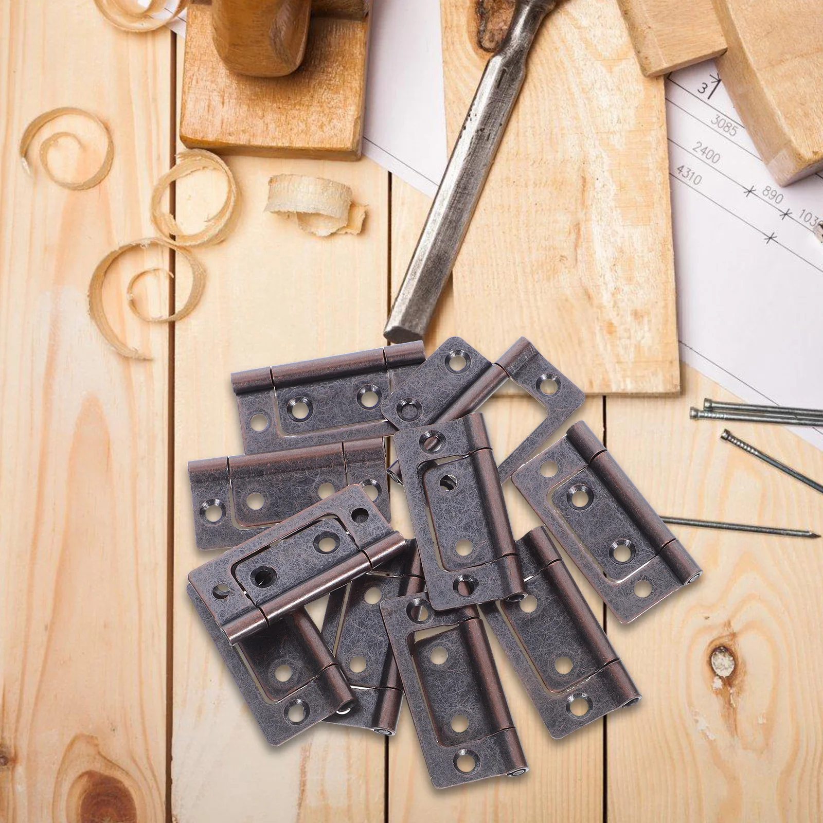 

10pcs Sub-Mother Hinge Iron Cabinet Hinges Heavy Duty Silent Kitchen Door Hinge For Wardrobe Rv Furniture Adjustable Flat