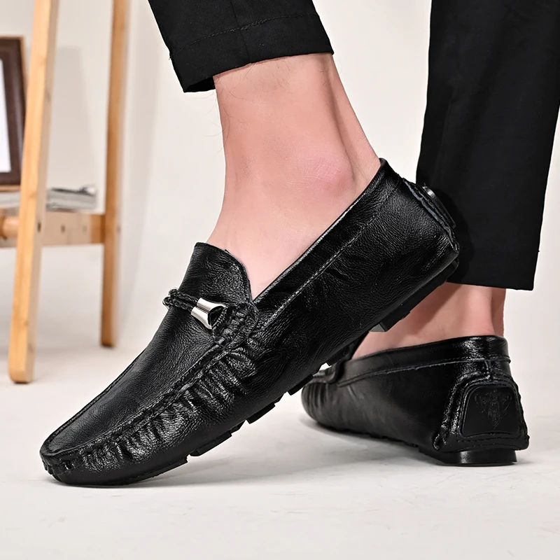 

2025 New Code Complete, простые и элегантные мужские лоферы из воловьей кожи, мужская обувь по низкой цене, модная обувь высокого качества