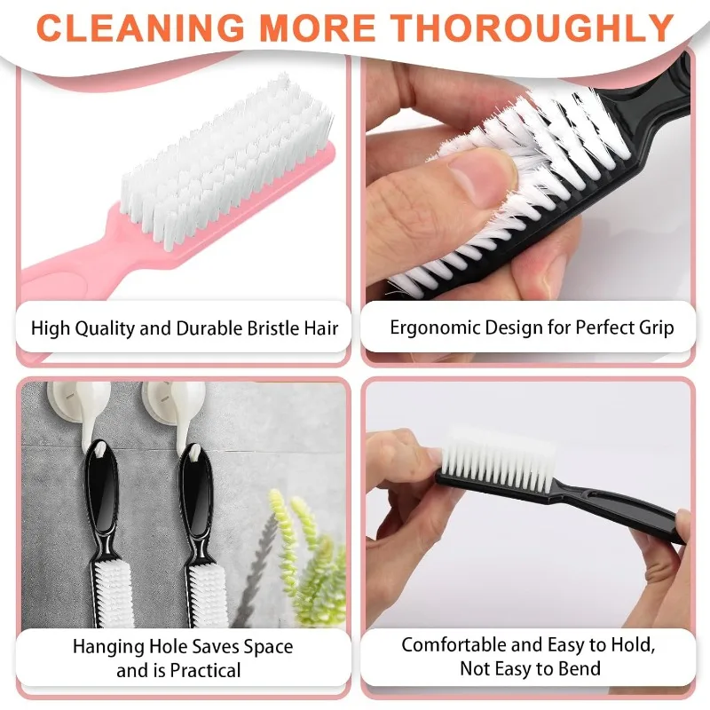 1 Set Handle Grip Nail Scrubber Brush Cleaner Manicure Tools Scrub Brushes Kit Toenail Brush To Clean Under Nails Pedicure Foot