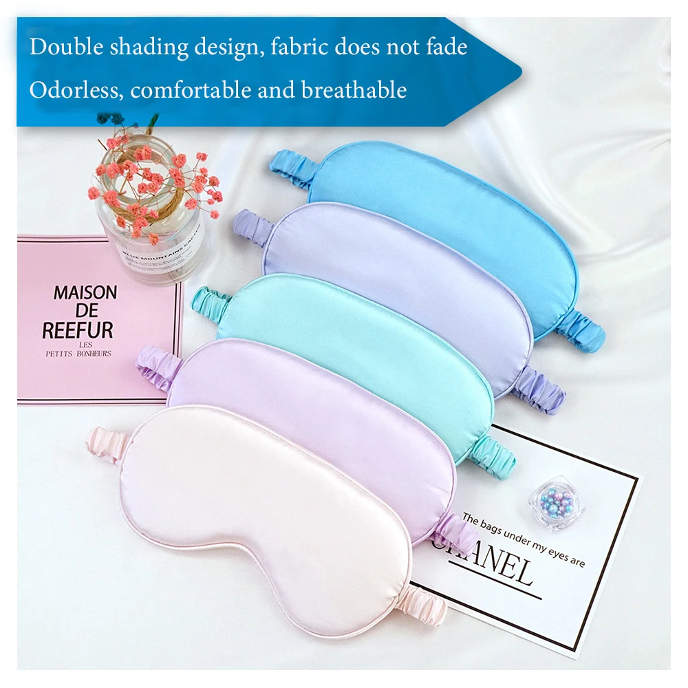 Women Imitated Silk Sleep Eye Mask Portable Travel Eyepatch Nap Eye Patch Rest Blindfold Eye Cover Sleeping Mask Night Eyeshade