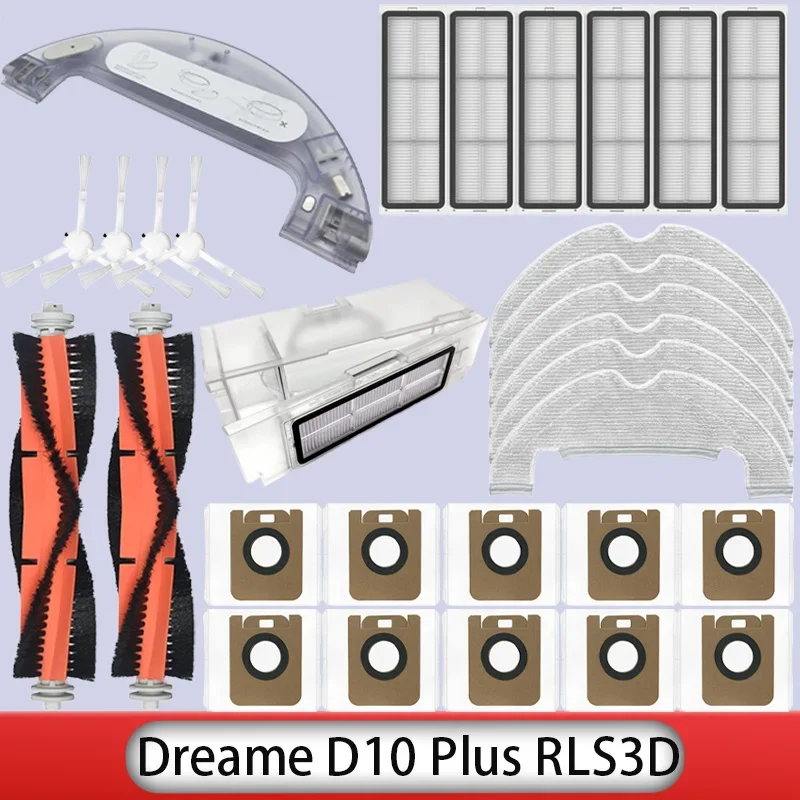 Dreame Bot D10 Plus RLS3D Robot Vacuum Cleaner Hepa Filter Mop Main Side Brush Dust Bag Replacement Parts