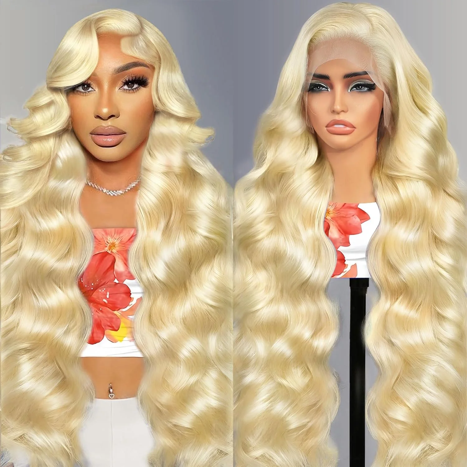 

613 Blonde Wig 200 Density Body Wave Lace Frontal Wigs Pre Plucked HD Transparent 13x4 13x6 Lace Front Human Hair Wigs For Women