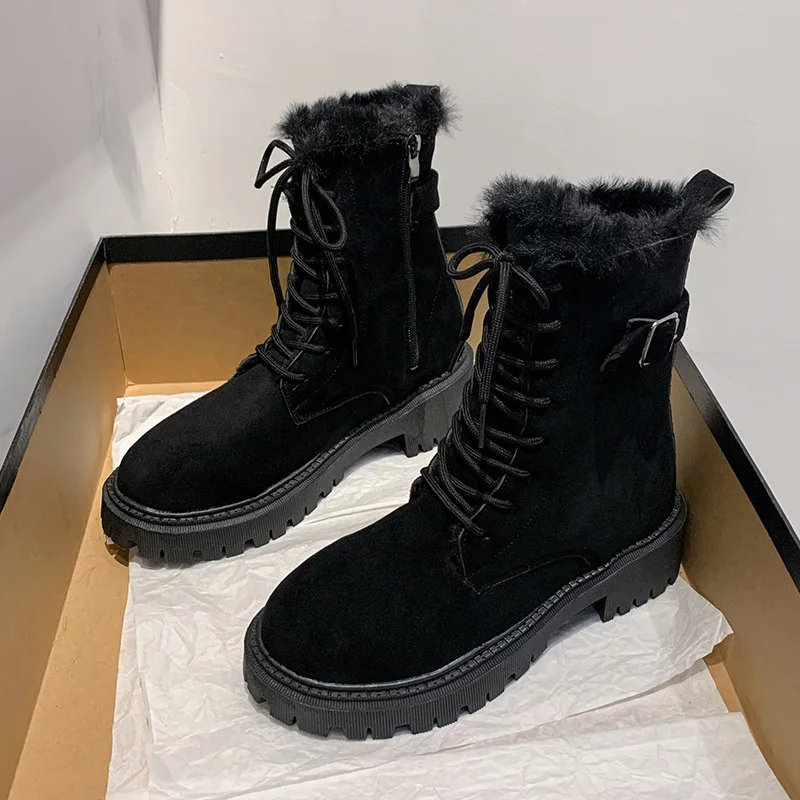 2023 stivali da neve da donna stivali invernali con plateau scarpe Casual in peluche spesse scarpe da donna con cerniera antiscivolo stivali a metà polpaccio caldi scarpe moda femminile