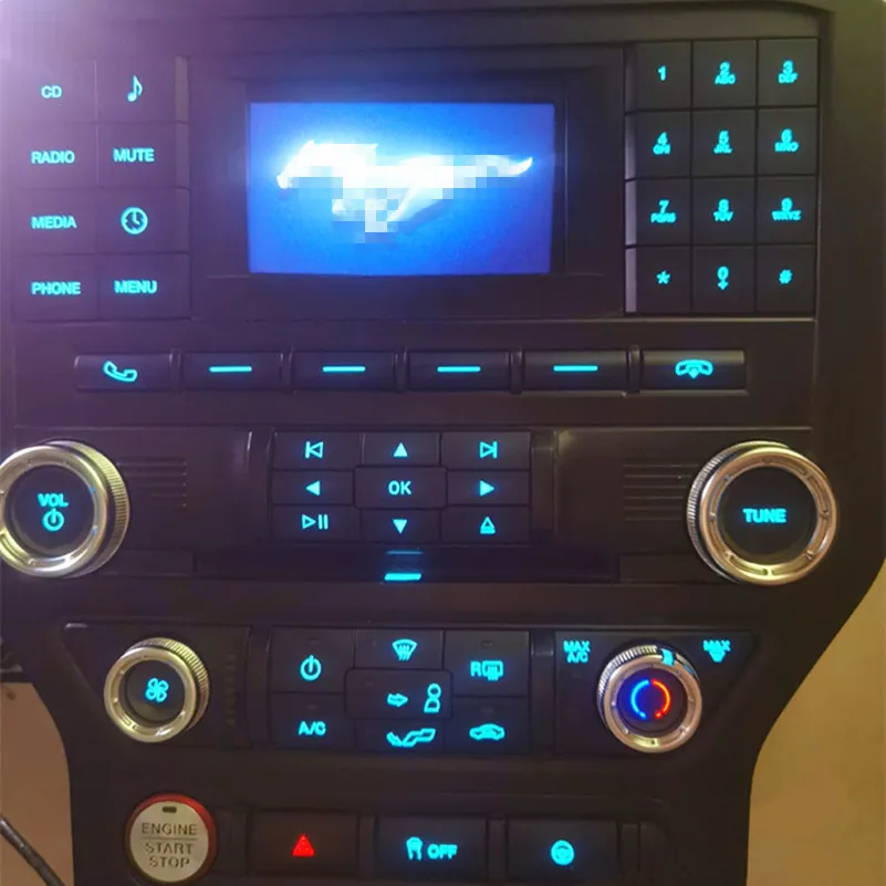 low-end version for Ford Mustang's CD control panel and air conditioning control panel for models from 2015 to 2019.