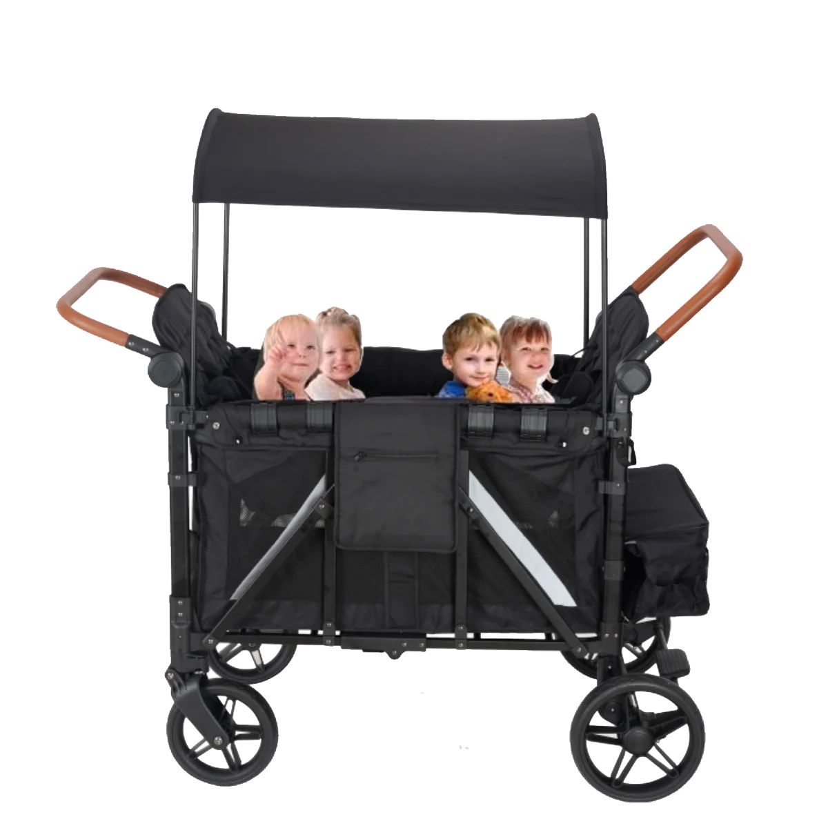 Newest Collapsible Wagon Stroller for Kids Ultimate 4-Passenger Baby Stroller Wagon Sunshade for Stroller Rain Cover