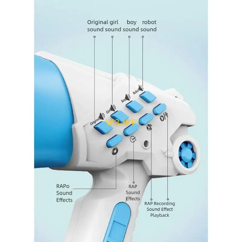 W3JF Trocador voz portátil Megafone Gravador alto-falante portátil com múltiplos efeitos para festas, pegadinhas viagem