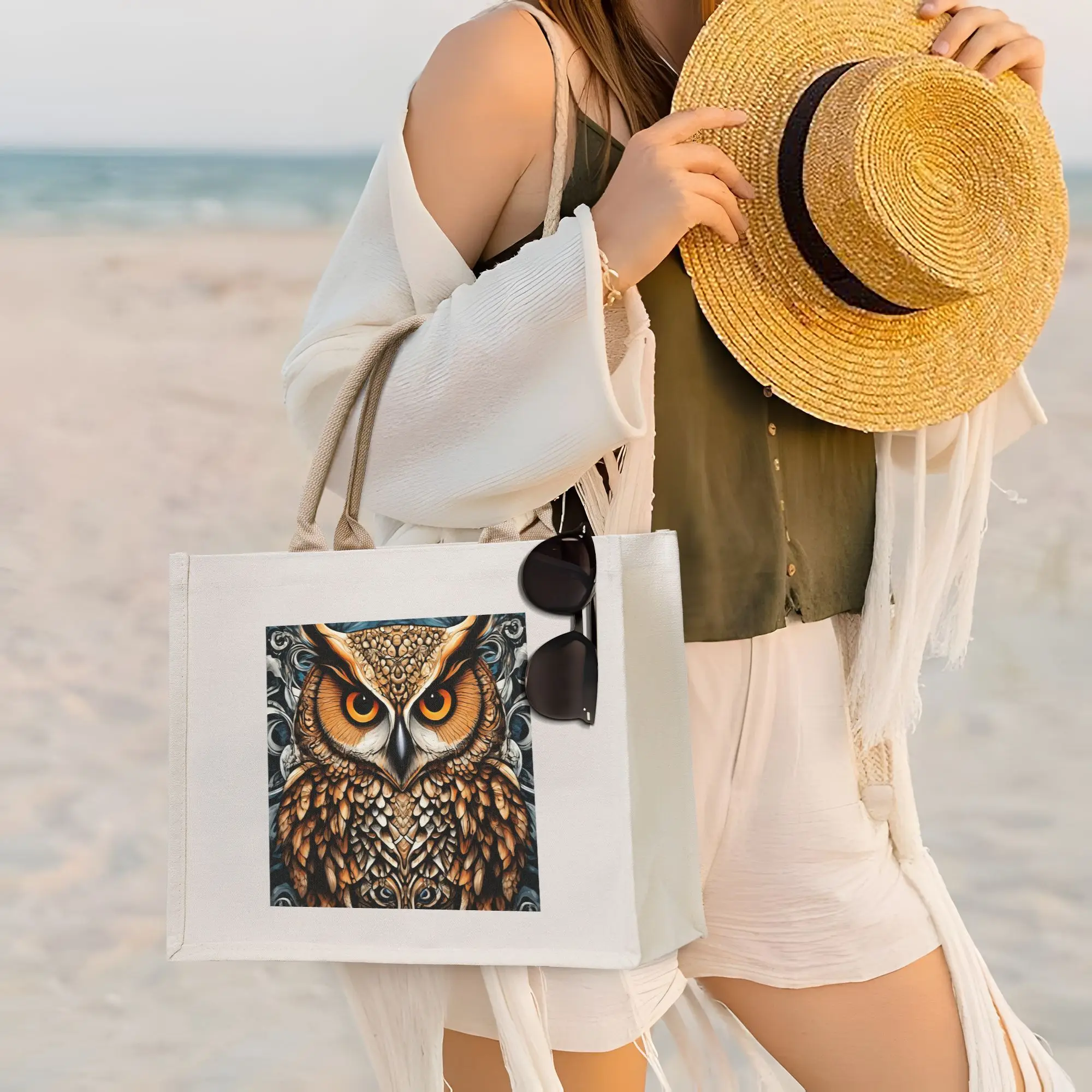

Сумки для покупок с принтом Owl Beliefs, холщовая сумка-тоут, складная сумка-тоут для женщин, дорожная сумка через плечо