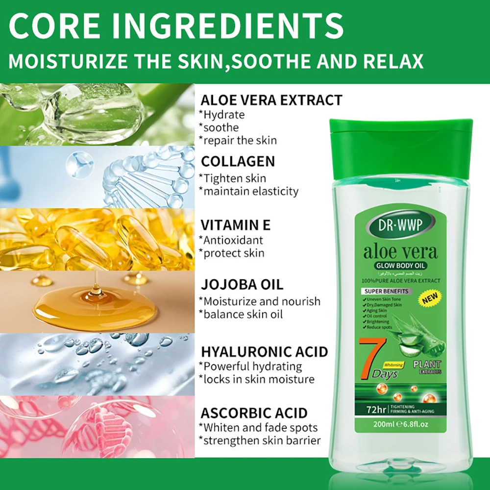 Aloe Body Massage Essential Oil Nourishing Skin Foreign Trade Full Body SPA Turmeric Scraping Moisturizing Body Gel Oil Skincare