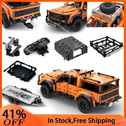 NEW MOC Technical Pickups F-150 Raptor Trailer Hitch Crane Platform Hardtop Bumper for 42126 Building Blocks DIY Bricks Toy Gift