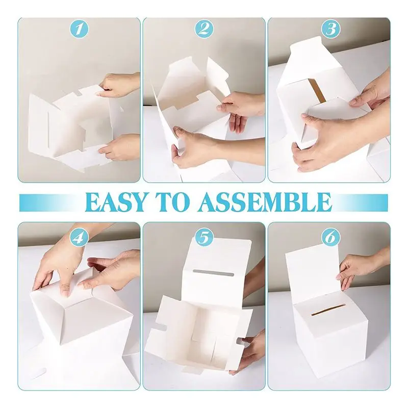 AT63-24 Pcs Sweepstakes Ballot Box Ballot Box Donation Box For Fundraising, Cardboard Box With Slots, 6 X 6 X 6 Inches